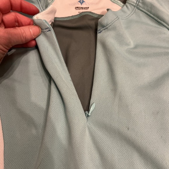 Specialized Women's Cycling jersey,light Blue White Half Zip Small - Picture 5 of 7